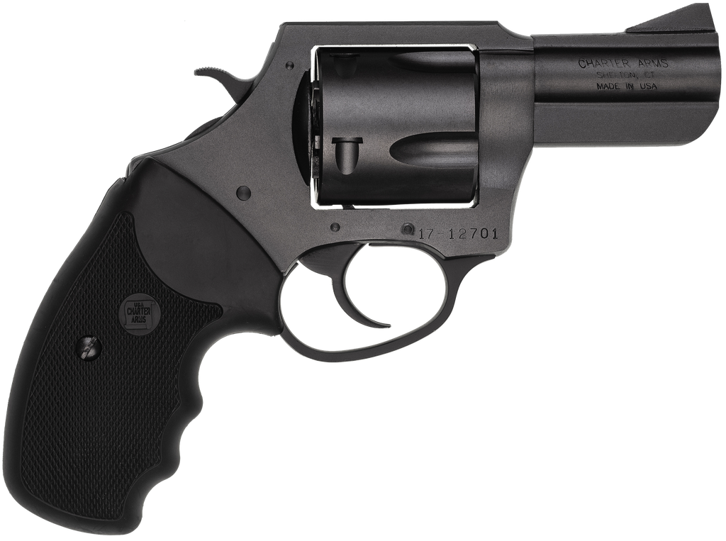 Charter Arms 64520 Pitbull  45 ACP, 5 Shot 2.50" Black Nitride Steel Barrel, Cylinder & Frame w/Black Finger Grooved Rubber Grip