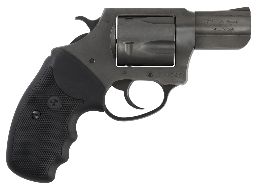 Charter Arms 64020 Pitbull  Large 40 S&W, 5 Shot 2.30" Black Nitride Steel Barrel, Cylinder & Frame w/Black Finger Grooved Rubber Grip