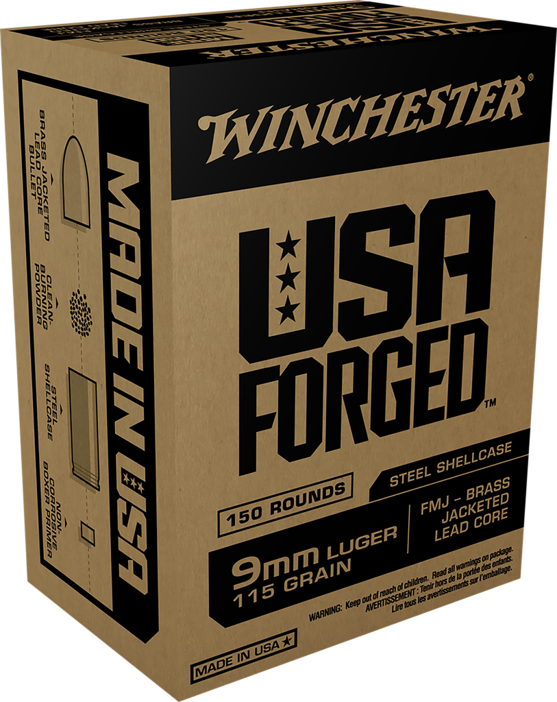 Winchester Ammo WIN9S USA Forged 9mmLuger 115gr Full Metal Jacket 150 Per Box/5 Case