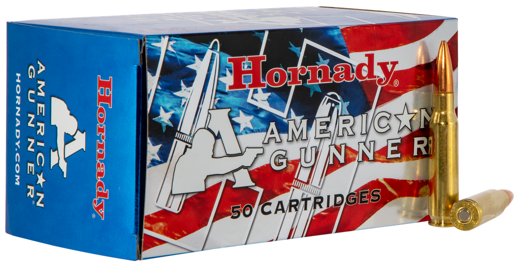 Hornady 80967 American Gunner  308Win 155gr Hollow Point Boat Tail 50 Per Box/10 Case