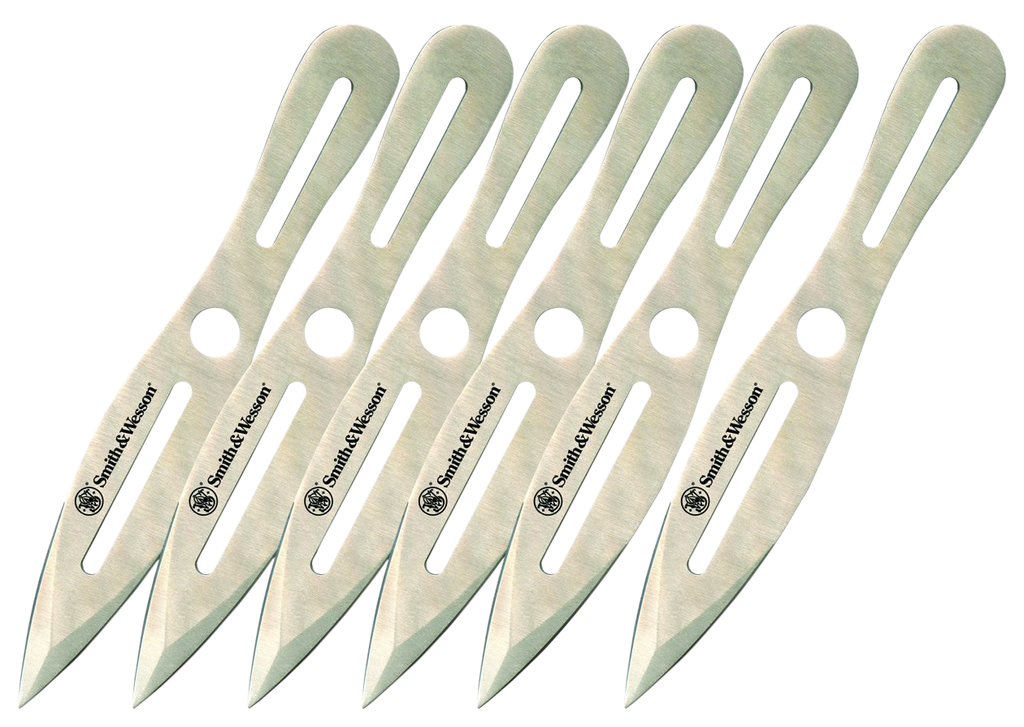 Smith & Wesson Knives SWTK8CP Bullseye Throwing Knives 4.50" Fixed Spear Point Plain 2Cr13MoV SS Blade, 2Cr13 Stainless Handle, 8" OAL, 6 Pack