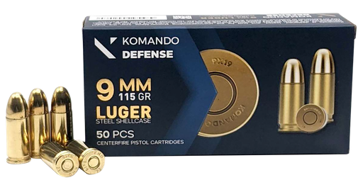 [PROD26-00050] Dickinson LLC BRASS/STL9mm Luger 115gr Full Metal Jacket 50 Per Box/20 Case