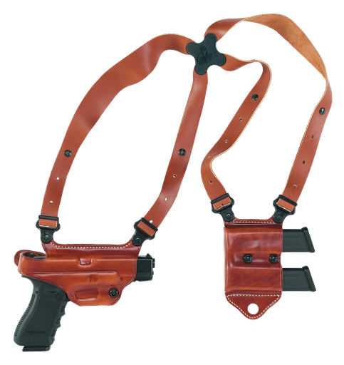 [PROD26-00076] Galco MCII224 Miami Classic II Shoulder System Size Fits Chest Up To 56" Tan Leather Compatible w/Glock 17 Gen1-5/19 Gen1-5/22 Gen2-5  Right Hand